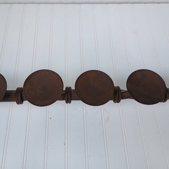 Large Wrought Iron Candelabra Candle Holder Centerpiece Rust Brown Rustic Vtg - Picture 5 of 14